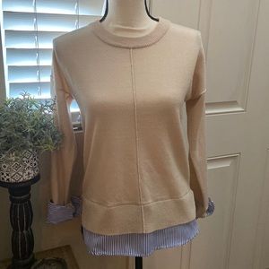 Chelsea & Theodore Faux Shirt Sweater